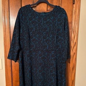 Navy & Black Long Sleeve Dress